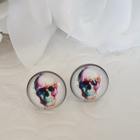 Other - Stainless Steel Skull Stud Earrings